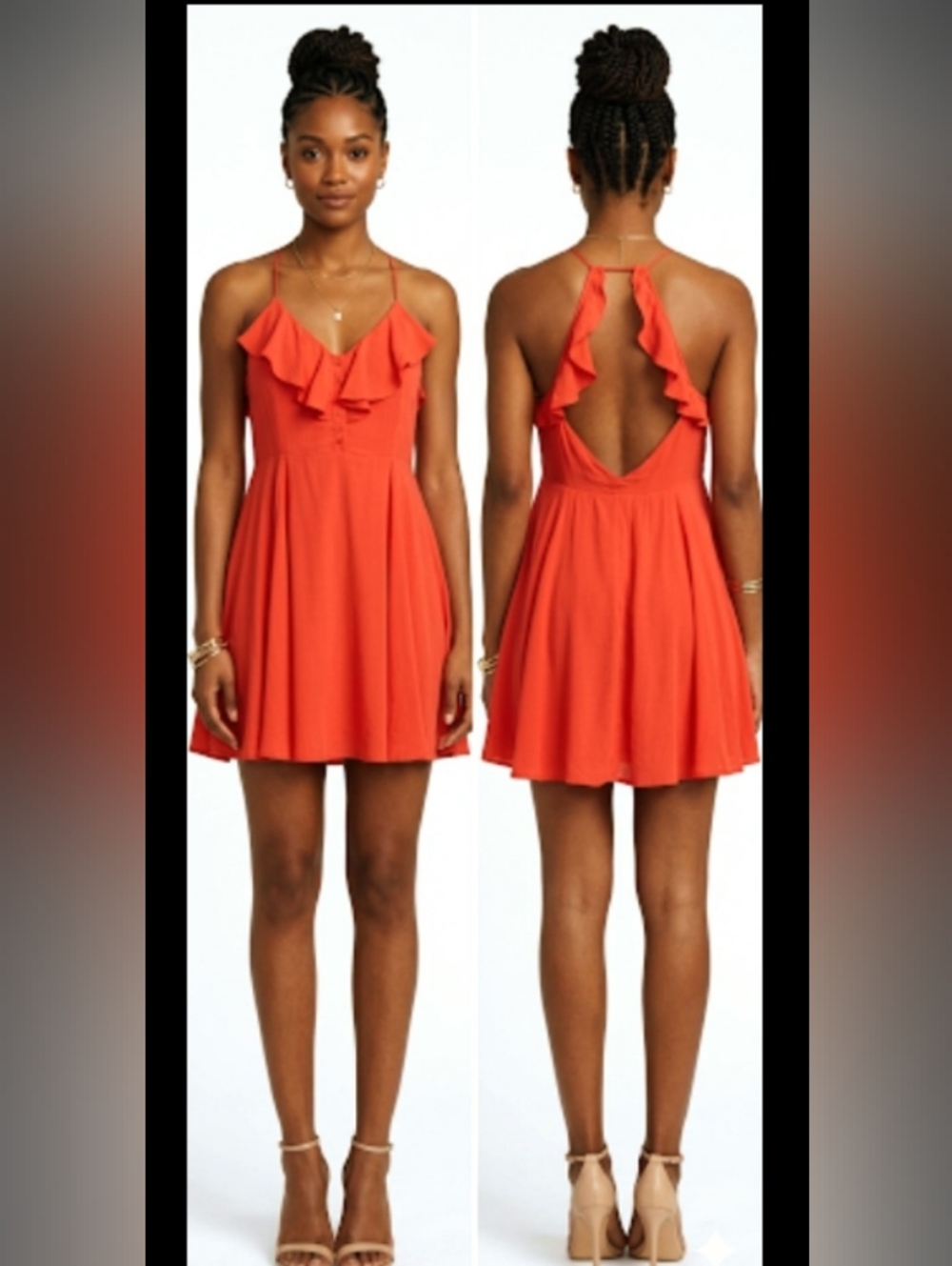 Dress Small Flirty Events Weekend Resort Ruffle Mini New